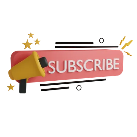 Subscribe announce  3D Icon