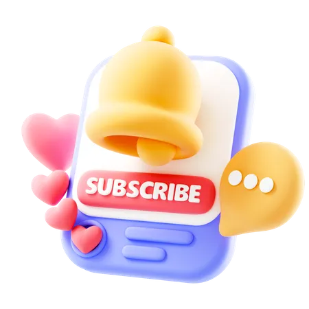 Subscribe Bell Notification  3D Icon