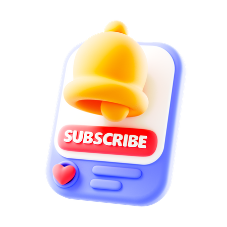 Subscribe Bell Notification  3D Icon