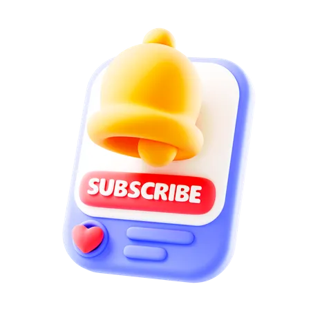 Subscribe Bell Notification  3D Icon