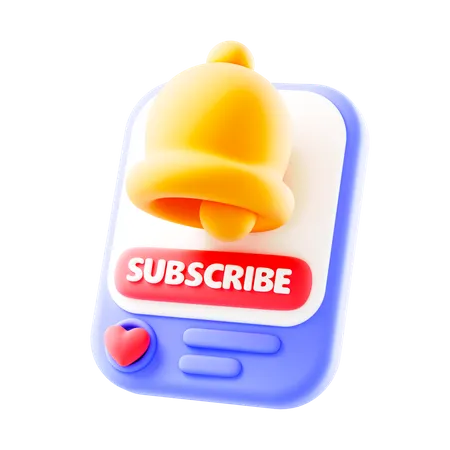Subscribe Bell Notification Congratulations On New Social Media Followers 3D Icon