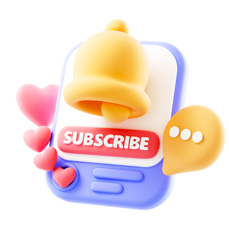 Subscribe Bell Notification  3D Icon
