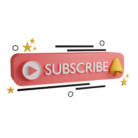 Subscribe button  3D Icon