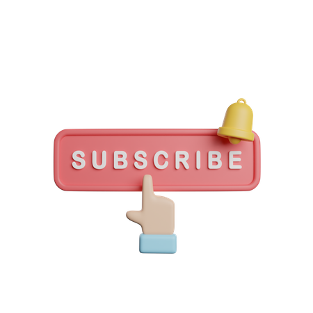 Subscribe Button  3D Icon