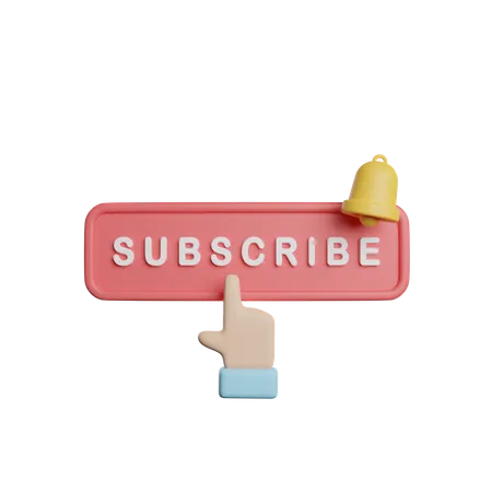 Subscribe Button  3D Icon