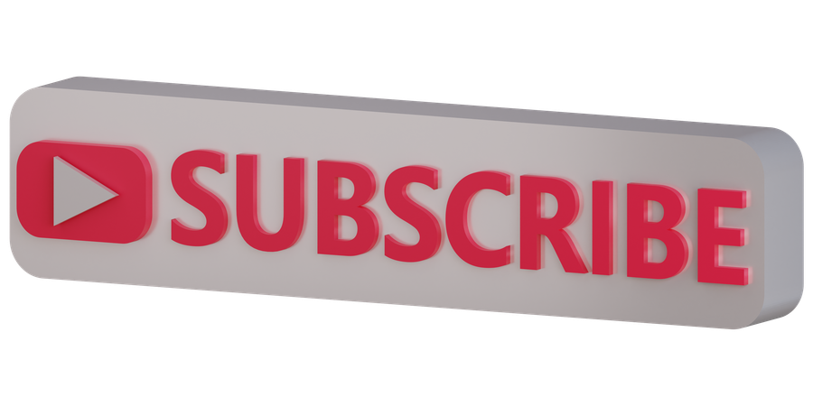 Subscribe Button  3D Icon