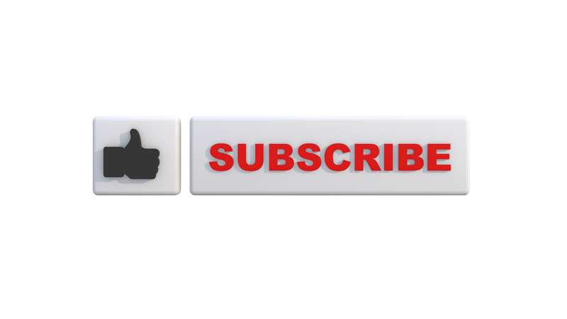 Subscribe Button  3D Icon