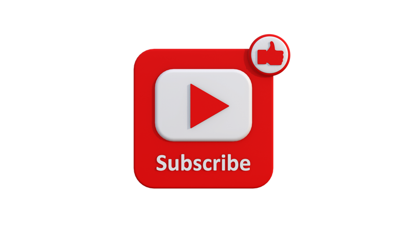 Subscribe Button  3D Icon