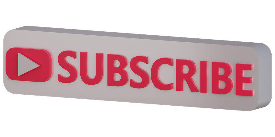 Subscribe Button  3D Icon