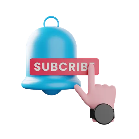 Subscribe Button  3D Illustration