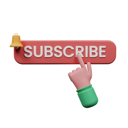 Subscribe Button  3D Illustration