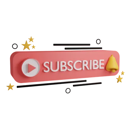Subscribe Button 3 D Illustration Contains PNG BLEND And OBJ Files 3D Icon