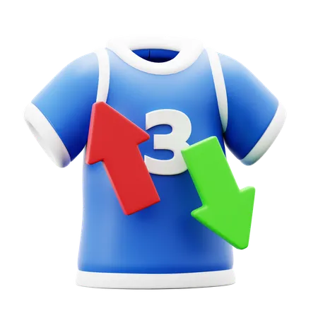 Team Club Uniform With In Out Arrow Symbol For Football Player Substitution 3 D Icon Illustration Render Design 3D Icon