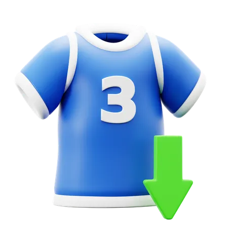 Team Club Uniform With In Down Green Arrow Symbol For Football Player Substitution 3 D Icon Illustration Render Design 3D Icon