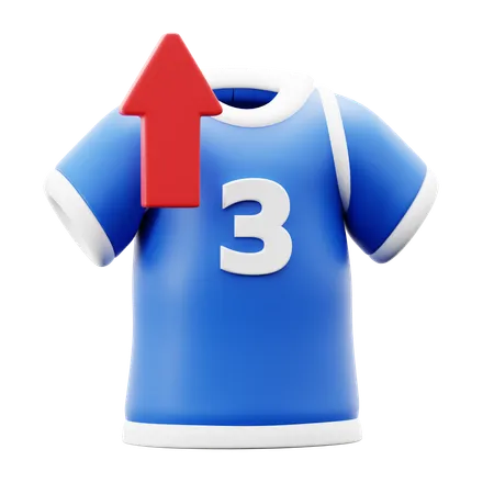 Team Club Uniform With Out Up Red Arrow Symbol For Football Player Substitution 3 D Icon Illustration Render Design 3D Icon