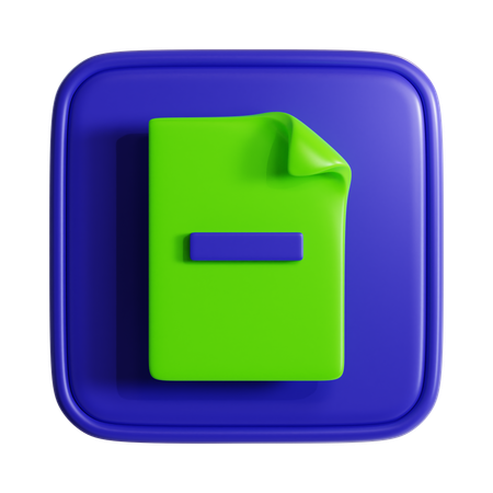 Subtract File  3D Icon