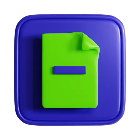 Subtract File  3D Icon