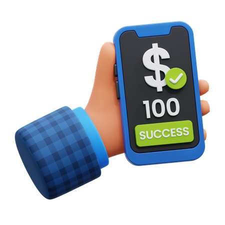 Succes Payment Mobile  3D Icon