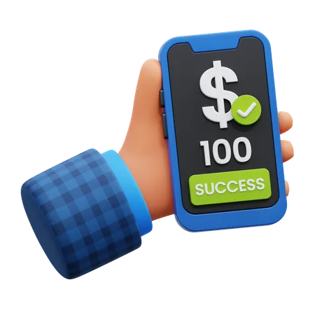 Succes Payment Mobile  3D Icon