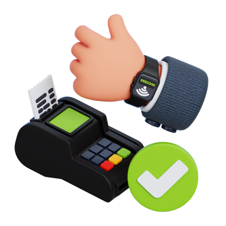 Paiement par montre connectée Success  3D Icon