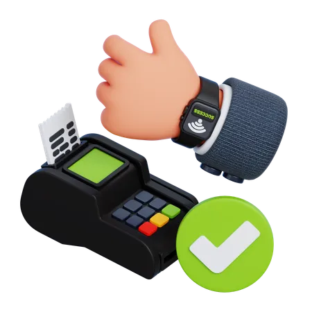 Paiement par montre connectée Success  3D Icon