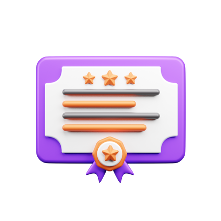 Success Certificate  3D Icon