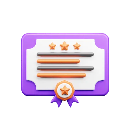 Success Certificate  3D Icon