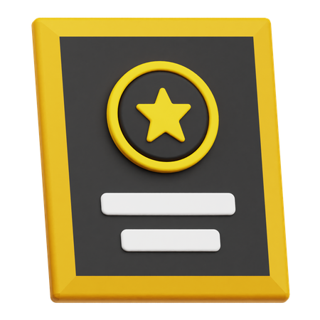 合格証明書  3D Icon