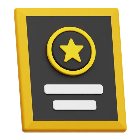 合格証明書  3D Icon
