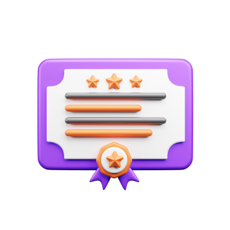 Success Certificate  3D Icon