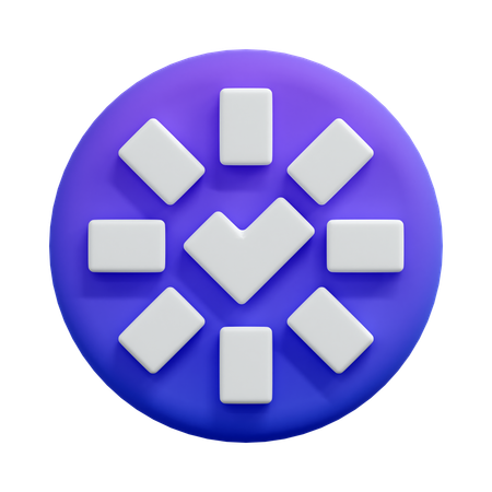 Success Checkmark Blocks  3D Icon