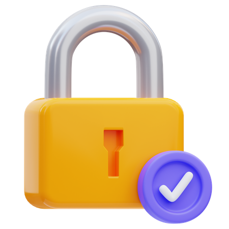 Success lock  3D Icon