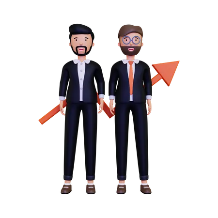 Successful Business Partners 3D Illustration
