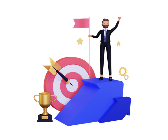 Successful Business Target  3D Icon