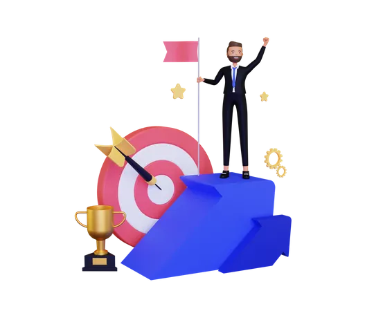 Successful Business Target  3D Illustration