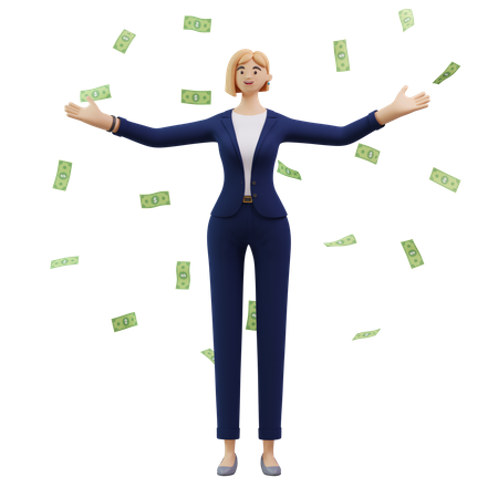 Successful Business Woman  3D Illustration