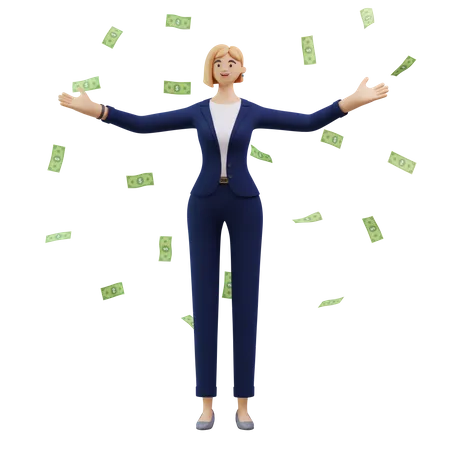 Successful Business Woman  3D Illustration