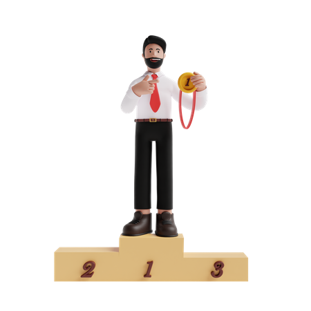 Successful businessman  3D Illustration