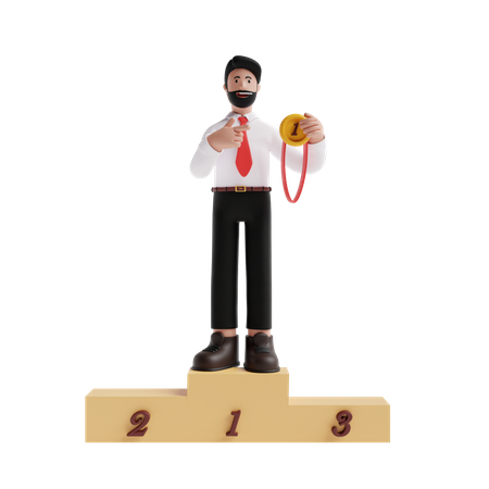 Successful businessman  3D Icon