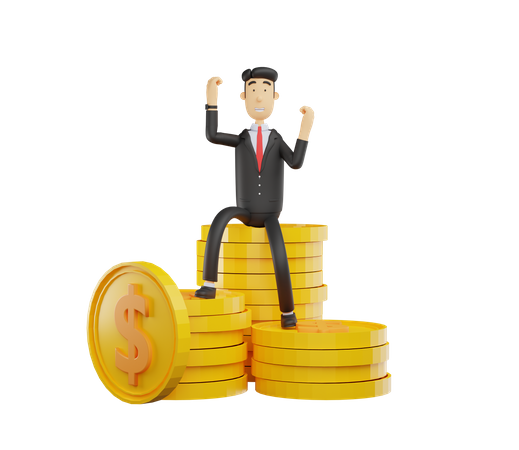 Successful Businessman  3D Illustration