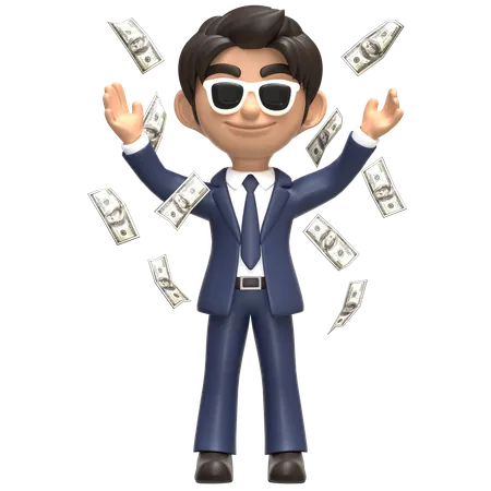 Successful Businessman  3D Illustration