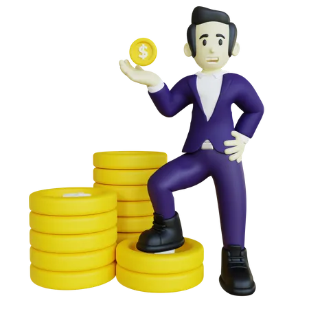 Successful Businessman  3D Illustration