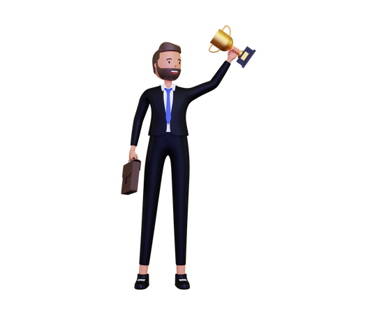 Successful Businessman 3D Illustration