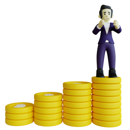 Successful Businessman 3D Illustration