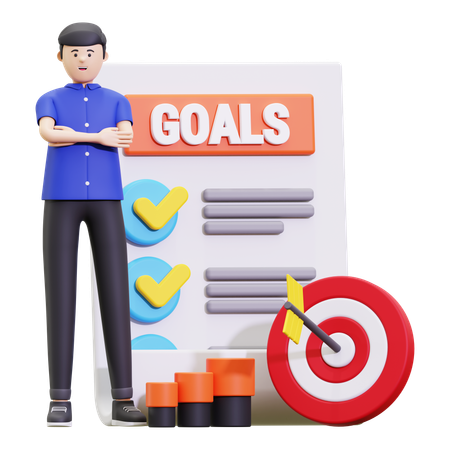 Successful businessman achieve personal goals  3D Illustration