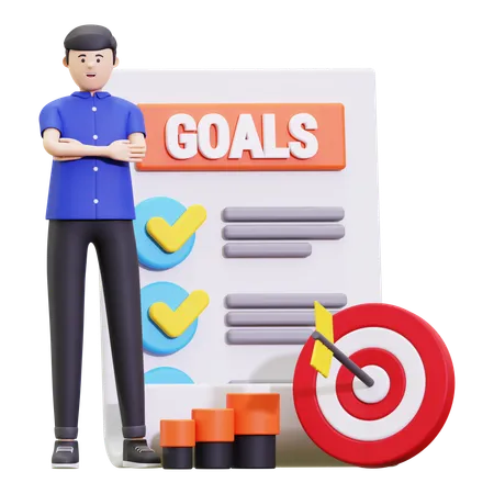 Successful businessman achieve personal goals  3D Illustration