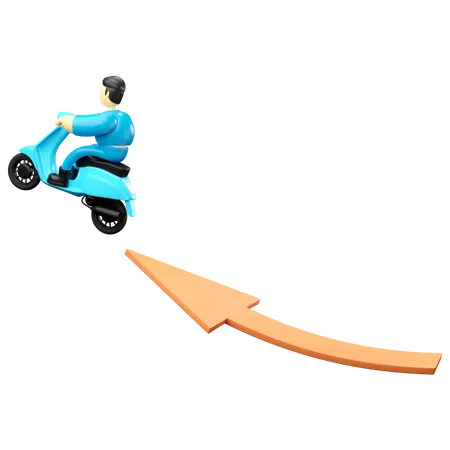 Successful Businessman career acchicement  3D Illustration