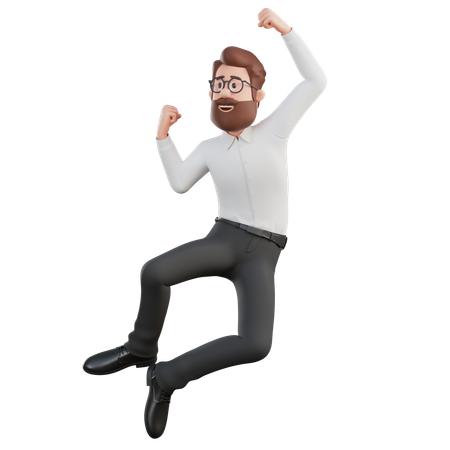 성공한 사업가 캐릭터  3D Illustration