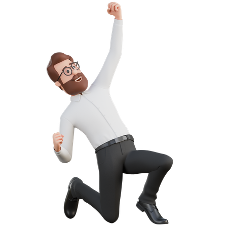Successful Businessman Character  3D Illustration