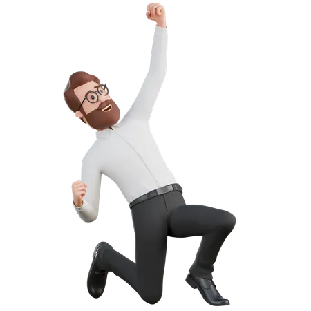 Successful Businessman Character  3D Illustration